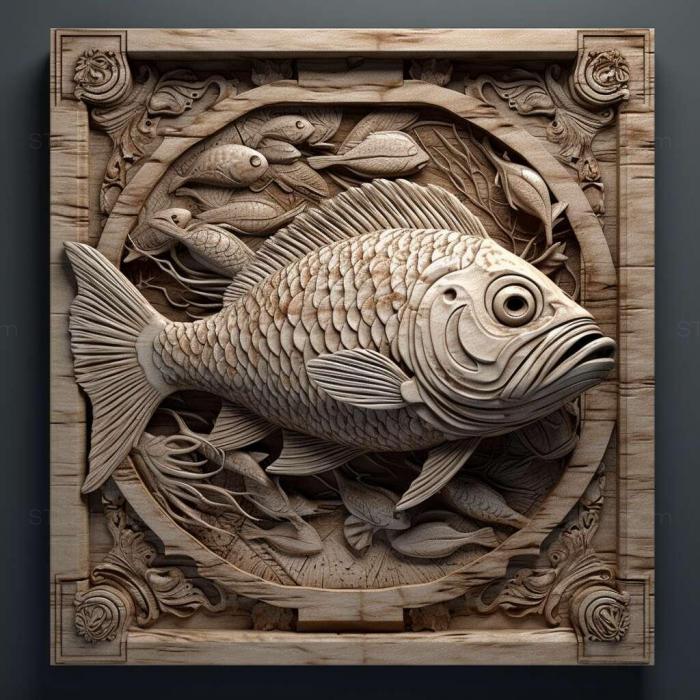 Природа и животные (Рыба-вуалехвост 3, NATURE_727) 3D модель для ЧПУ станка